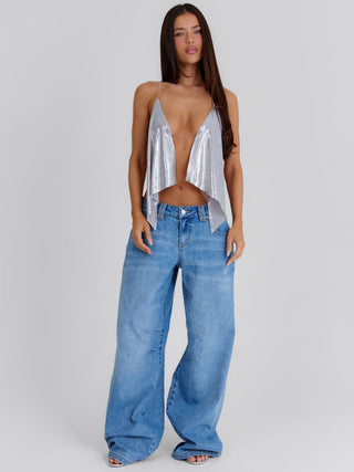 ORA CROP TOP SILVER Crop Top 