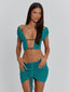ALIA MINI SKIRT TEAL Mini Skirt 