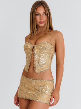 PAMELLA CROP TOP GOLD Crop Top 