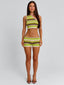PRAGUE TOP GREEN STRIPE Crop Top 