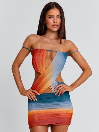 REGINA MINI DRESS OCEAN OMBRE Mini Dress 