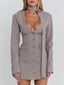 REHNEE BLAZER GREY PINSTRIPE Blazer 