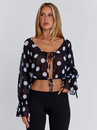 REVI TOP BLACK POLKA DOT Blouse 
