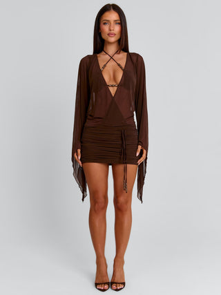 ROBERTA MINI DRESS CHOCOLATE Mini Dress 