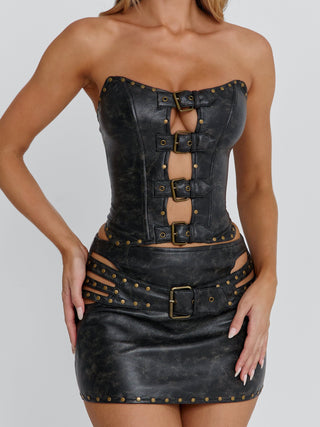 RODEO MINI SKIRT DARK GREY Mini Skirt 