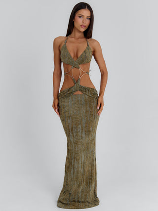 SLACIA MAXI DRESS KHAKI Maxi Dress 