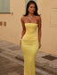 SOLA SATIN CORSET YELLOW Crop Top 