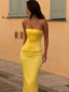 SOLA SATIN CORSET YELLOW Crop Top 