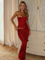 SOLA FLOWER MAXI SKIRT RED SHIMMER Maxi Skirt 