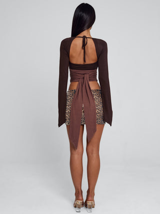 LULUM MINI SKIRT LEOPARD SEQUIN Mini Skirt 
