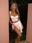 TEAGAN MINI SKIRT PINK & WHITE Mini Skirt 