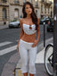 YULE CAPRI PANT WHITE POLKADOT Pants 